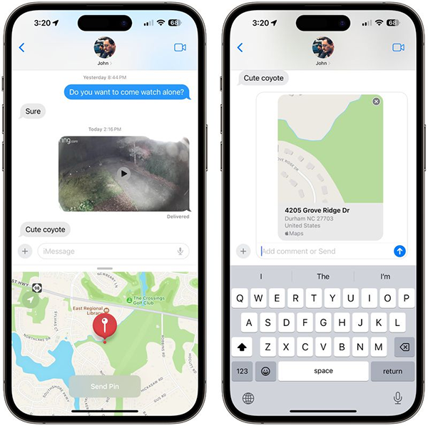 iOS 17 cho phép chia sẻ vị trí theo thời gian thực